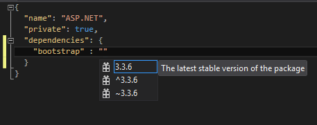 screeshot: Displaying versions